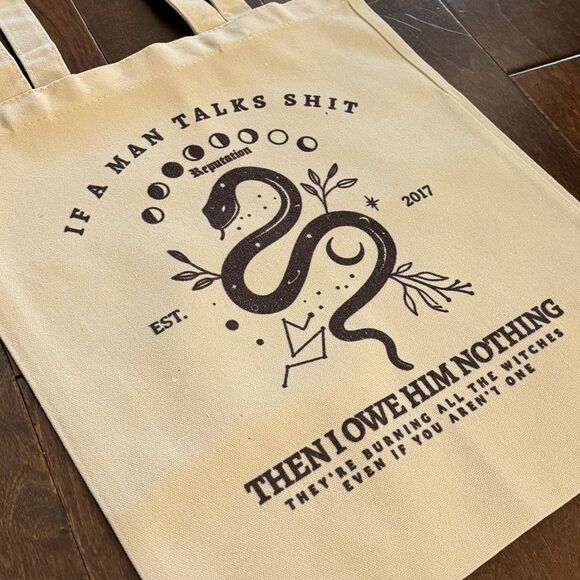 ✨2/$16 or 3/$20✨ Taylor Swift Reputation Canvas Tote Bag ‘I Did Something Bad’ - Picture 3 of 8